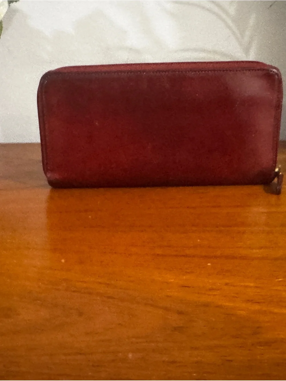 Coach vintage Leather Zip-Around Wallet in Deep Red